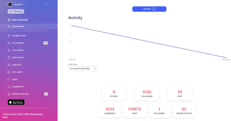 Instagram profile analyzer tool: Peekviewer account creation Instagram profile analyzer tool: Peekviewer account creation