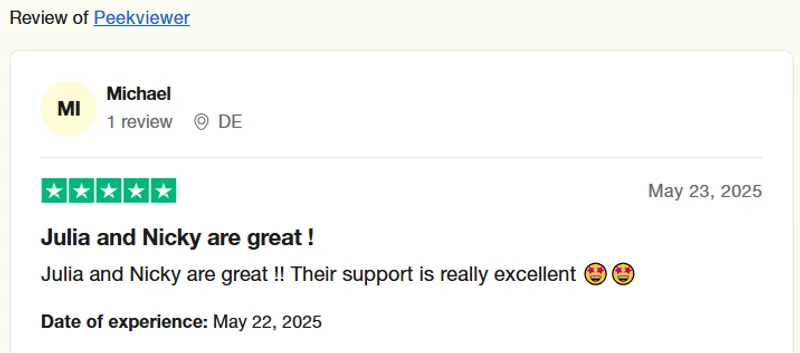 Peekviewer real customer reviews on Trustpilot