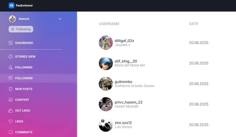 Peekviewer follower viewer