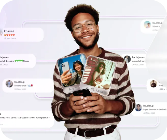boy using instagram comment viewer