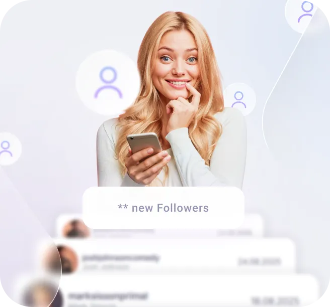 girl using instagram follower viewer